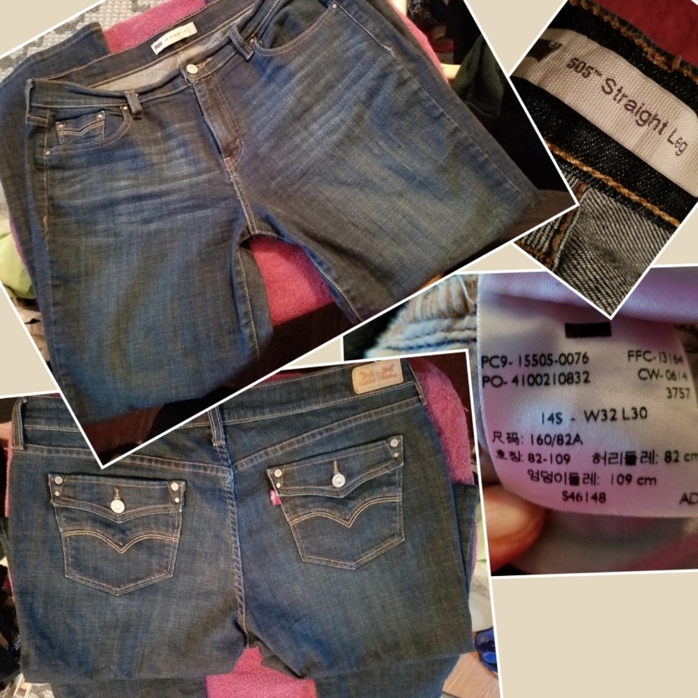 Levi's 14s 505  W32 L30 stretch blue jeans